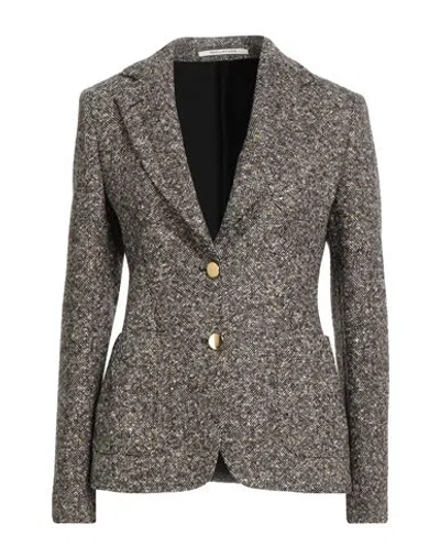 Tagliatore 02-05 Woman Blazer Black Size 6 Virgin Wool, Alpaca Wool, Polyamide, Viscose, Metallic Fi