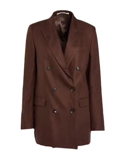 Tagliatore 02-05 Woman Blazer Brown Size 2 Linen