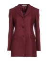 Tagliatore 02-05 Woman Blazer Burgundy Size 4 Virgin Wool, Polyamide, Elastane In Burgundy