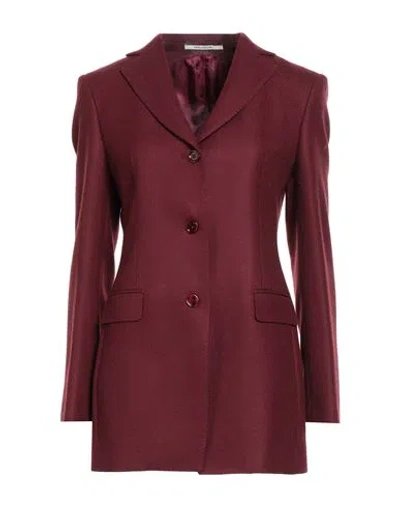 Tagliatore 02-05 Woman Blazer Burgundy Size 4 Virgin Wool, Polyamide, Elastane In Red