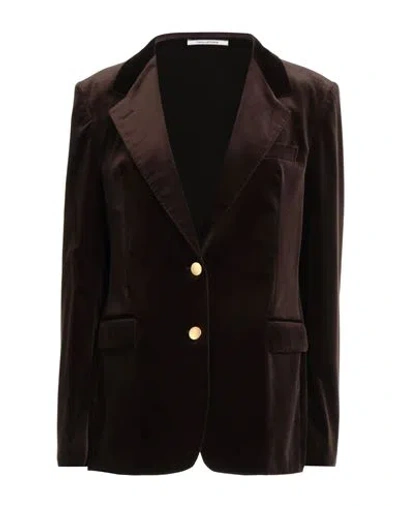 Tagliatore 02-05 Woman Blazer Chocolate Brown Size 12 Cotton, Elastane