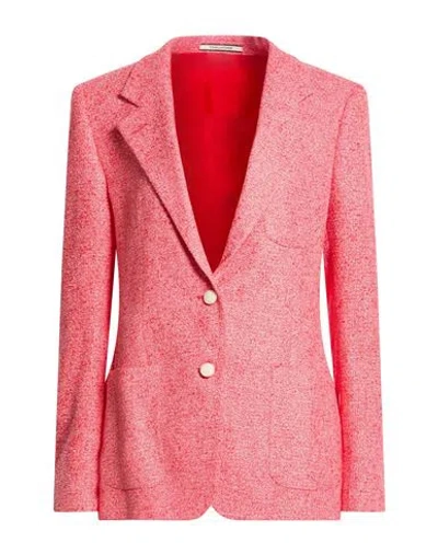 Tagliatore 02-05 Woman Blazer Coral Size 8 Viscose, Cotton, Polyacrylic, Polyamide, Elastane In Pink