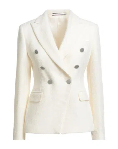 Tagliatore 02-05 Woman Blazer Cream Size 4 Wool, Polyamide