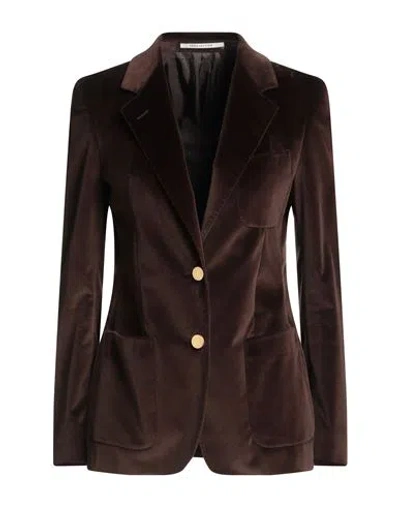 Tagliatore 02-05 Woman Blazer Dark Brown Size 4 Cotton, Elastane