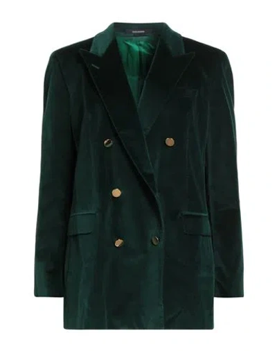 Tagliatore 02-05 Woman Blazer Emerald Green Size 8 Cotton, Elastane