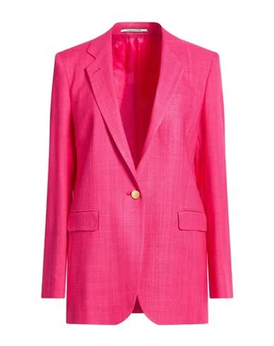 Tagliatore 02-05 Woman Blazer Fuchsia Size 4 Viscose, Polyamide, Lyocell In Pink