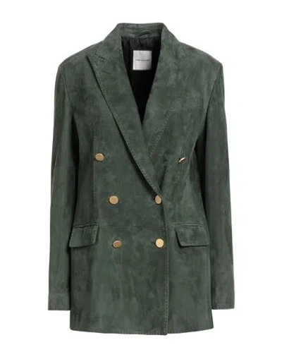 Tagliatore 02-05 Woman Blazer Green Size 4 Lambskin