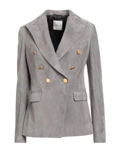 Tagliatore 02-05 Woman Blazer Grey Size 4 Lambskin In Gray