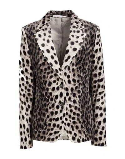 Tagliatore 02-05 Woman Blazer Grey Size 8 Cotton In Gray