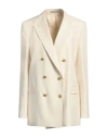 Tagliatore 02-05 Woman Blazer Ivory Size 4 Linen In White