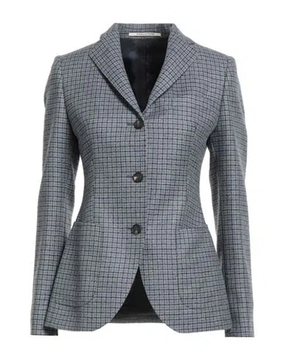 Tagliatore 02-05 Woman Blazer Light Blue Size 10 Virgin Wool