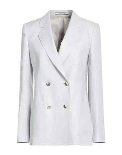 Tagliatore 02-05 Woman Blazer Light Grey Size 10 Linen In Gray