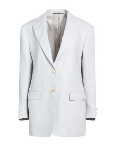 Tagliatore 02-05 Woman Blazer Light Grey Size 8 Linen In White