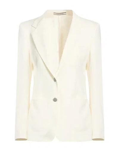 Tagliatore 02-05 Woman Blazer Off White Size 10 Polyester, Virgin Wool, Elastane