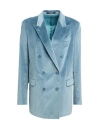 Tagliatore 02-05 Woman Blazer Pastel Blue Size 6 Cotton, Elastane In Blue
