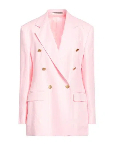 Tagliatore 02-05 Woman Blazer Pink Size 10 Linen