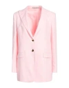 Tagliatore 02-05 Woman Blazer Pink Size 8 Linen In Pink