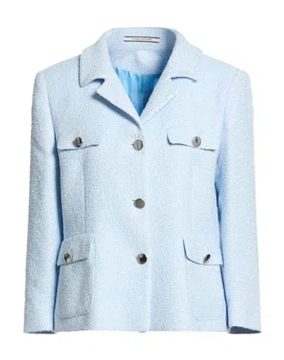Tagliatore 02-05 Woman Blazer Sky Blue Size 10 Polyester, Cotton, Polyacrylic, Polyamide