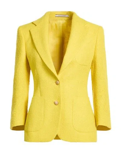 Tagliatore 02-05 Woman Blazer Yellow Size 4 Polyester, Linen