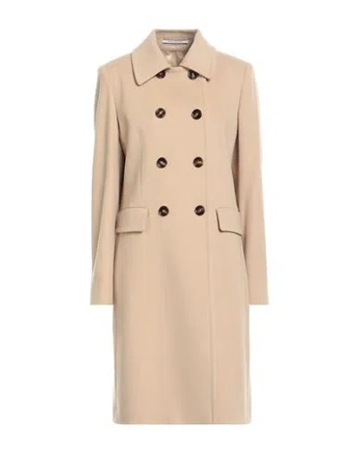Tagliatore 02-05 Woman Coat Beige Size 8 Virgin Wool, Cashmere In Sand