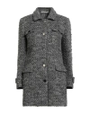 Tagliatore 02-05 Woman Coat Grey Size 4 Virgin Wool, Polyamide, Acrylic, Cotton, Polyester In Gray