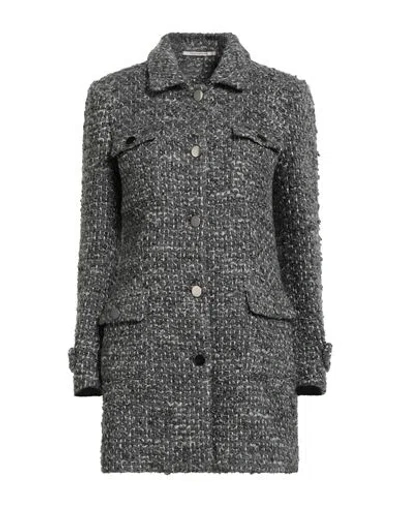 Tagliatore 02-05 Woman Coat Grey Size 4 Virgin Wool, Polyamide, Acrylic, Cotton, Polyester In Gray