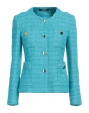 Tagliatore 02-05 Woman Jacket Azure Size 4 Cotton, Polyamide, Polyester
