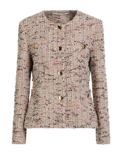 Tagliatore 02-05 Woman Jacket Beige Size 8 Polyamide, Textile Fibers, Virgin Wool, Polyester, Cotton In Sand