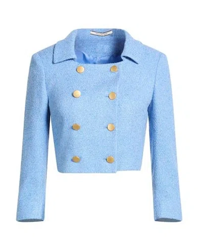 Tagliatore 02-05 Woman Jacket Blue Size 4 Viscose, Cotton, Acrylic, Polyamide, Elastane
