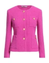 Tagliatore 02-05 Woman Jacket Fuchsia Size 4 Virgin Wool, Polyamide In Pink
