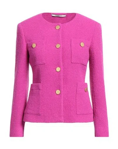 Tagliatore 02-05 Woman Jacket Fuchsia Size 4 Virgin Wool, Polyamide In Pink