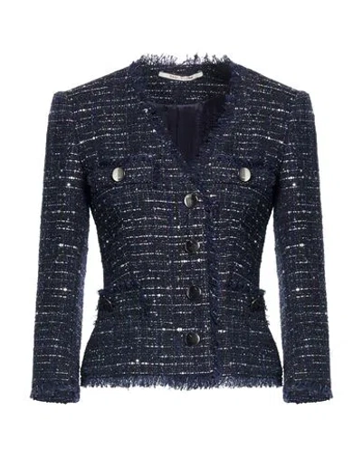 Tagliatore 02-05 Woman Jacket Midnight Blue Size 4 Cotton, Acrylic, Polyester, Polyamide, Viscose In Multi