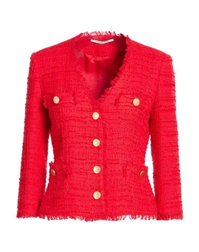 Tagliatore 02-05 Woman Jacket Red Size 4 Cotton, Polyamide, Viscose