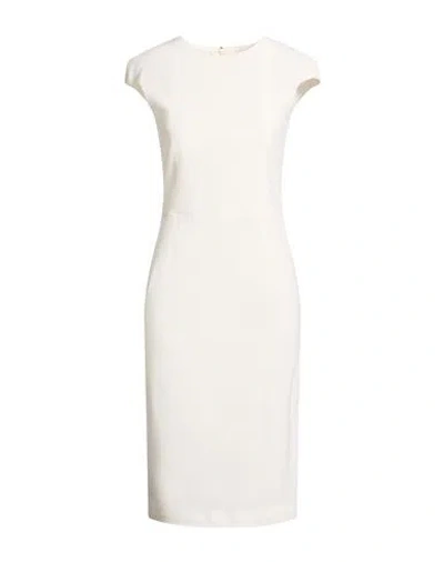 Tagliatore 02-05 Woman Midi Dress Ivory Size 4 Virgin Wool, Elastane In White