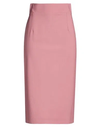 Tagliatore 02-05 Woman Midi Skirt Antique Rose Size 8 Virgin Wool, Elastane In Pink