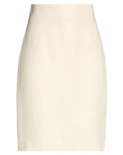 Tagliatore 02-05 Woman Midi Skirt Beige Size 8 Linen In Multi