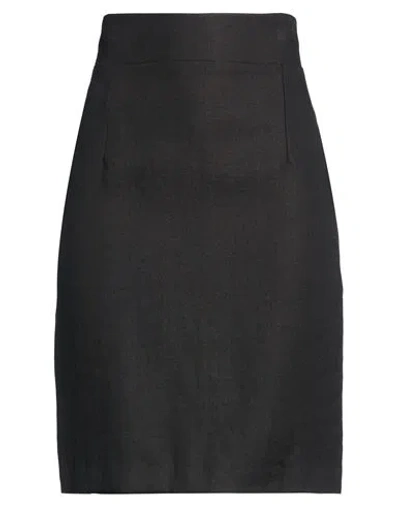 Tagliatore 02-05 Woman Midi Skirt Black Size 4 Linen