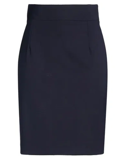 Tagliatore 02-05 Woman Midi Skirt Midnight Blue Size 10 Polyester, Virgin Wool, Elastane