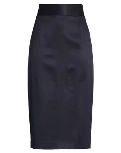 Tagliatore 02-05 Woman Midi Skirt Midnight Blue Size 4 Viscose, Virgin Wool, Nylon, Elastane In Black