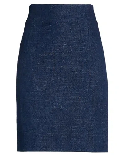 Tagliatore 02-05 Woman Midi Skirt Navy Size 4 Cotton, Polyester, Nylon In Blue