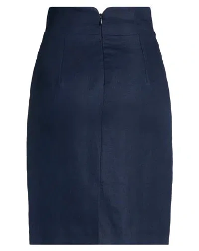 Tagliatore 02-05 Woman Midi Skirt Navy Size 4 Linen In Multi