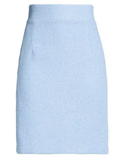Tagliatore 02-05 Woman Midi Skirt Sky Blue Size 8 Polyester, Linen