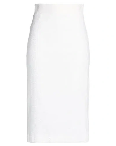 Tagliatore 02-05 Woman Midi Skirt White Size 4 Viscose, Cotton, Acrylic, Polyamide, Elastane