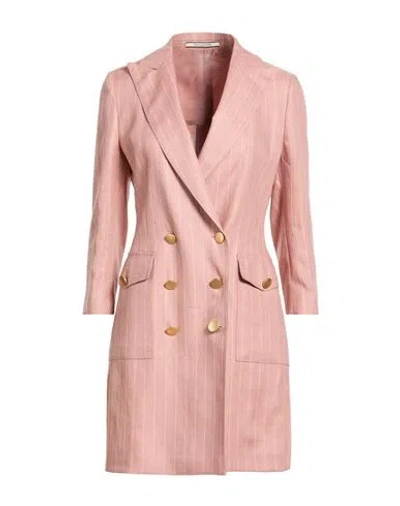 Tagliatore 02-05 Woman Mini Dress Antique Rose Size 4 Linen, Polyester In Pink