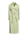 Tagliatore 02-05 Woman Overcoat & Trench Coat Green Size 8 Cotton, Linen, Silk In Green