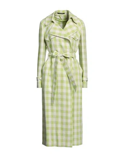 Tagliatore 02-05 Woman Overcoat & Trench Coat Green Size 8 Cotton, Linen, Silk