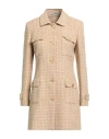 Tagliatore 02-05 Woman Overcoat & Trench Coat Sand Size 4 Cotton, Virgin Wool, Polyester, Polyamide, In Brown