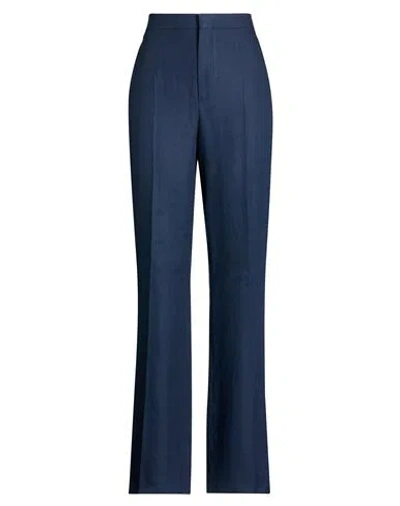 Tagliatore 02-05 Woman Pants Midnight Blue Size 8 Linen