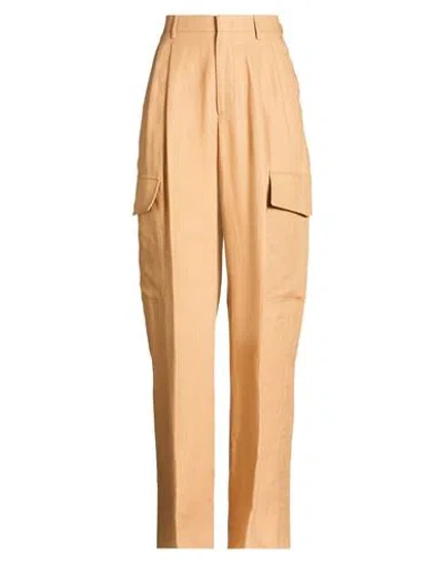 Tagliatore 02-05 Woman Pants Sand Size 4 Linen In Multi