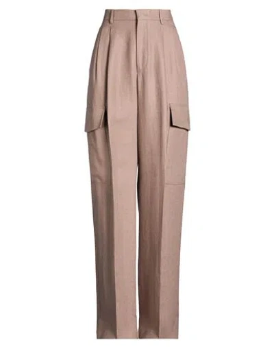 Tagliatore 02-05 Woman Pants Taupe Size 4 Linen In Gray